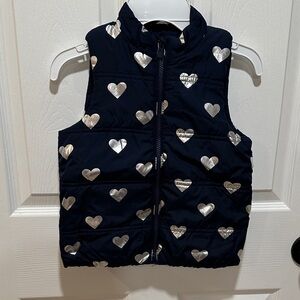 GAP Navy Vest with Silver Heart Pattern